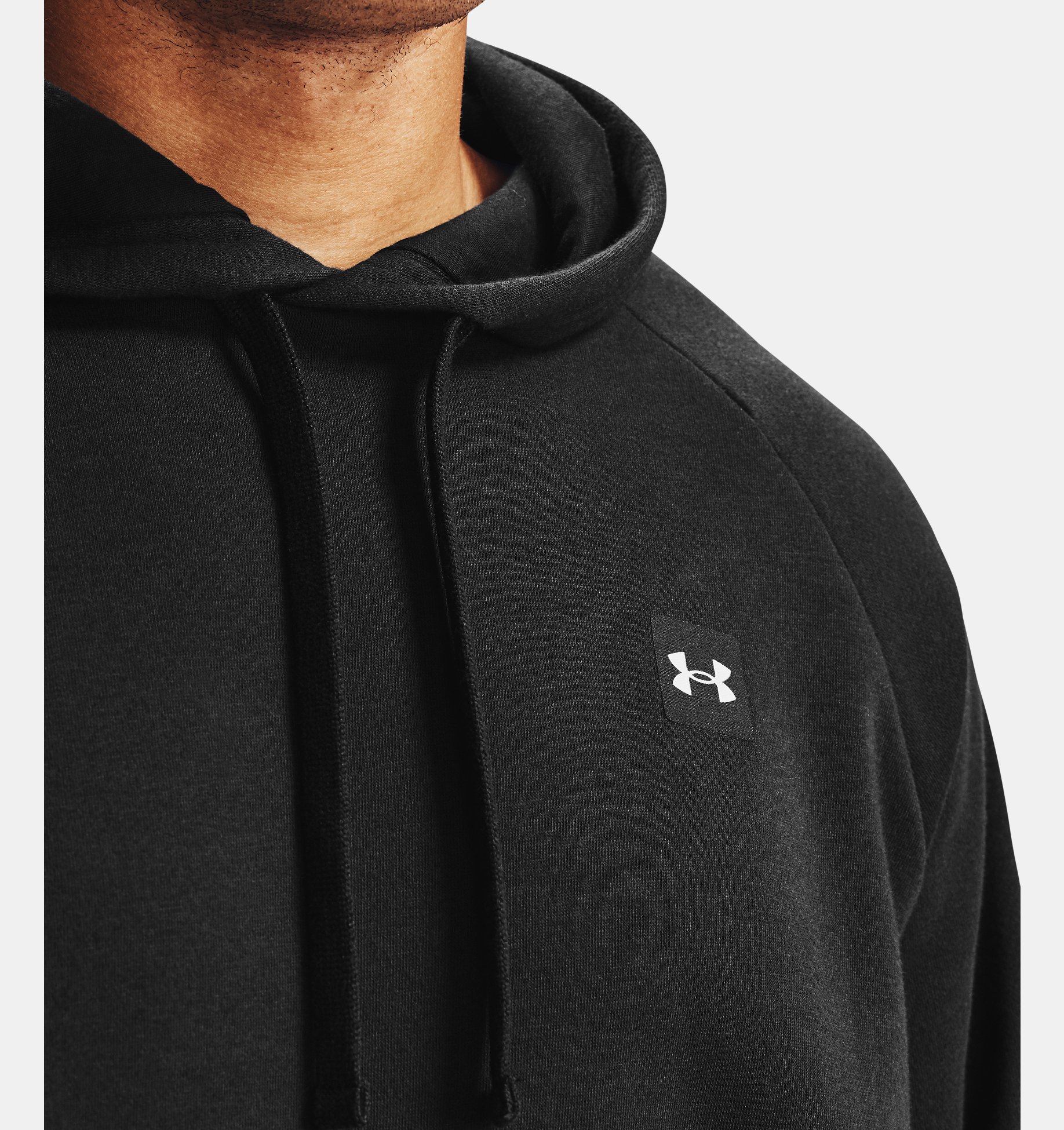 Under Armour Mens Rival Fleece Hoodie Black Sports Gym Breathable Lightweight 